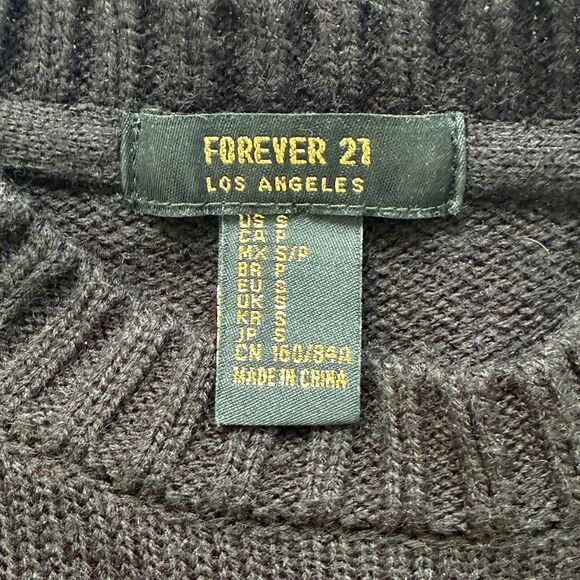 Forever 21 Snowman Ugly Christmas Sweater Black Women's SMALL - Picture 7 of 8